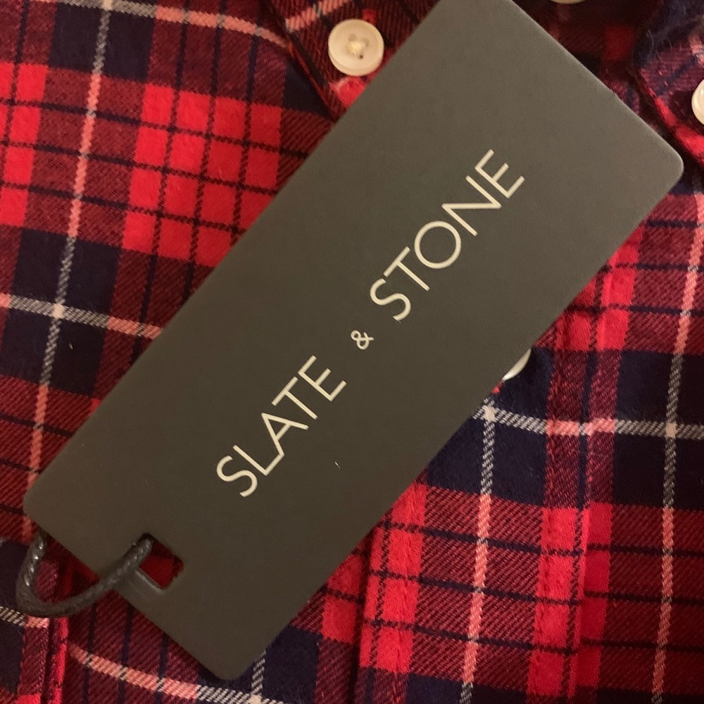 NWT Slate & Stone Plaid Flannel Button Up Shirt Mens - Picture 4 of 5